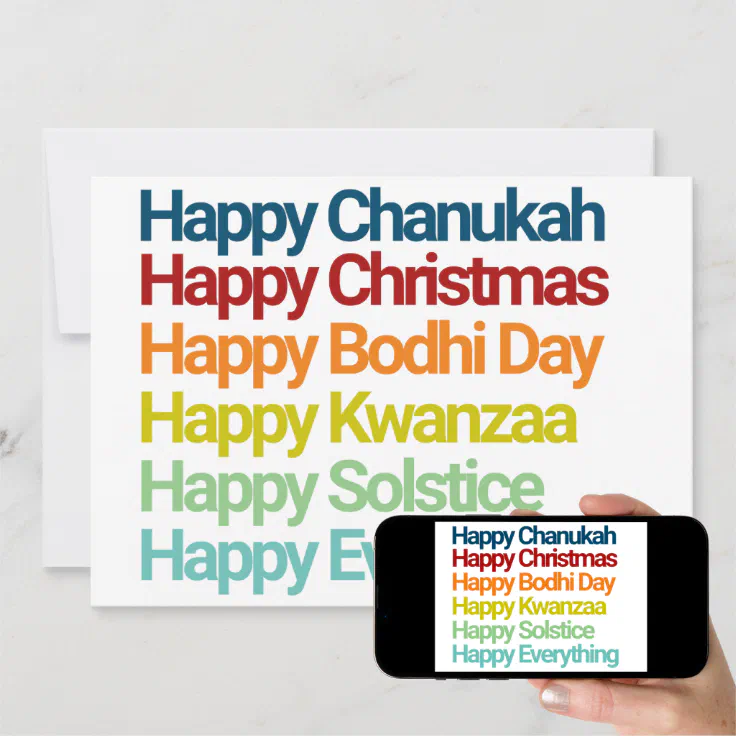 Happy Chanukah Christmas Holiday Everything Invitation | Zazzle