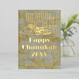 Happy Chanukah Foil Holiday Card