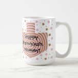 Happy Chanukah/Hanukkah PINK/Brown Star Mug<br><div class="desc">Happy Chanukah/Hanukkah Pink/Brown, Star Mug. Star studded mug for Chanukah/Hanukkah gift giving. Delete "Happy Hanukkah, Mommy! Much love, Amy, Jason, Sammy and Julia" and replace with your words. Customize by using your favorite font style, size, color and wording to personalize mug! Enjoy and Happy Chanukah/Hanukkah! Thanks for stopping and shopping...</div>