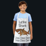 Happy Chanukah Latke Shark Apron<br><div class="desc">Happy Chanukah Latke Shark apon. Personalize by deleting text and adding your own. Use your favorite font style, color, and size. Be sure to choose size and strap color. All design elements can be transferred to other Zazzle products and edited. Happy Hanukkah! Thanks for stopping by. Much appreciated! Size: All-Over...</div>