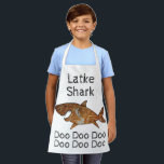 Happy Chanukah Latke Shark Apron<br><div class="desc">Happy Chanukah Latke Shark apon. Personalize by deleting text and adding your own. Use your favorite font style, color, and size. Be sure to choose size and strap color. All design elements can be transferred to other Zazzle products and edited. Happy Hanukkah! Thanks for stopping by. Much appreciated! Size: All-Over...</div>
