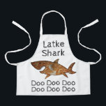 Happy Chanukah Latke Shark Apron<br><div class="desc">Happy Chanukah Latke Shark apon. Personalize by deleting text and adding your own. Use your favorite font style, color, and size. Be sure to choose size and strap color. All design elements can be transferred to other Zazzle products and edited. Happy Hanukkah! Thanks for stopping by. Much appreciated! Size: All-Over...</div>