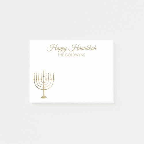 Happy Chanukah Menorah Holiday 4x3 Post_it Notes