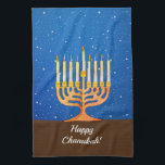 Happy Chanukah! Menorah Kitchen Towel<br><div class="desc">Happy Chanukah! Menorah kitchen towel 

Edit text to personalize</div>