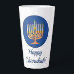 Happy Chanukah! Menorah Latte Mug<br><div class="desc">Happy Chanukah! Menorah Latte Mug
Edit text to personalize</div>
