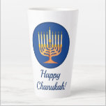 Happy Chanukah! Menorah Latte Mug<br><div class="desc">Happy Chanukah! Menorah Latte Mug
Edit text to personalize</div>
