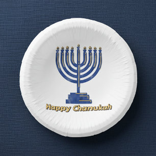 Happy Chanukah Menorah Paper Bowls