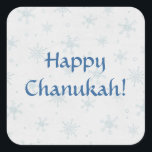 Happy Chanukah Snow Square Sticker<br><div class="desc">Pretty winter design on a simple Chanukah sticker.  Falling snow with large snowflakes on distressed white background.  Text reads HAPPY CHANUKAH!  With a little help from my friends at www.scrappindoodles.com. From My_Christmas_Shoppe by She Wolf Medicine.</div>