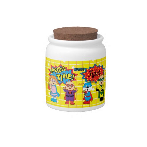 Happy Chanukah Super Heroes Candy Jar