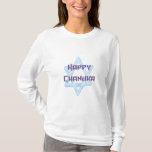 Happy Chanukah T-Shirt<br><div class="desc">Women's T-shirt featuring the Star of David with Happy Chanukah overlayed on the star.</div>