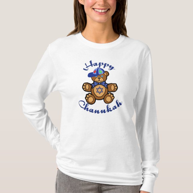 Happy Chanukah Teddy Bear T-Shirt (Front)