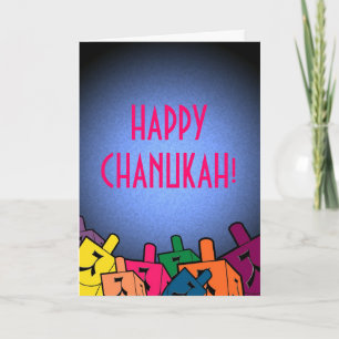 Happy Chanukah with dreidles Holiday Card