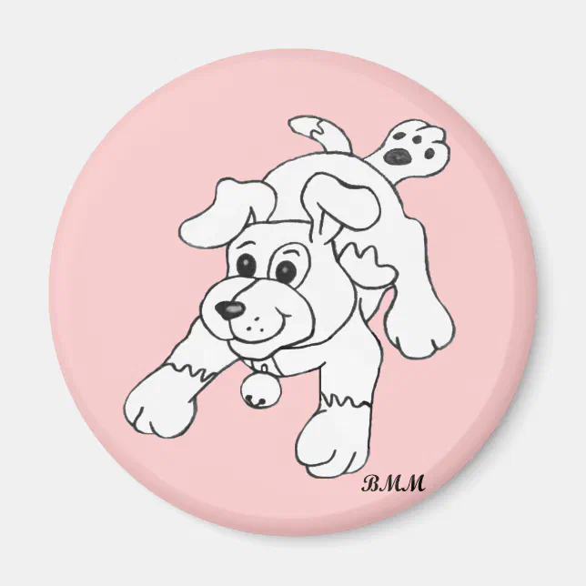 Happy Charcoal Pencil Dog Lineart Drawing Magnet Zazzle