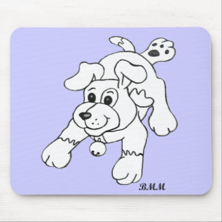 Happy Charcoal Pencil Dog Lineart Drawing Mouse Pad