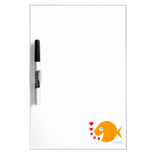 Happy Cheerful Cartoon Goldfish Blowing Kisses Dry Erase Board