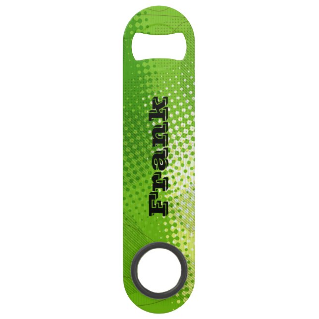 HAPPY CHEERS! LIME GREEN ..ADD YOUR Name & Message Bar Key (Front)