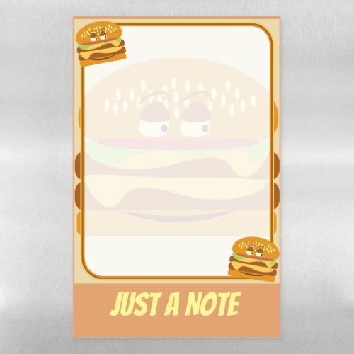 Happy Cheeseburger Cartoon Fun Illustration Magnetic Dry Erase Sheet