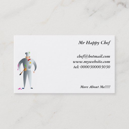 Customizable Happy Chef Business Card Template
