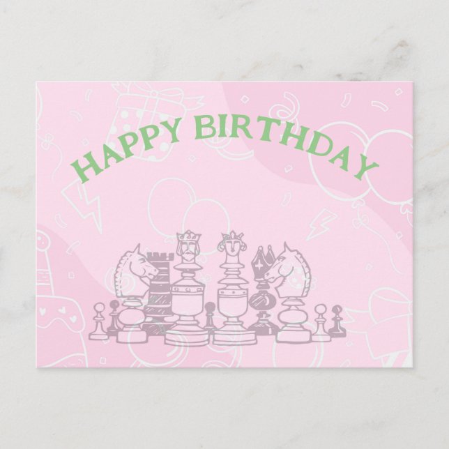 Happy Chess Birthday Postcard (Front)