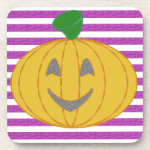 Happy Chic Modern Orange Pumpkin Purple Geometric