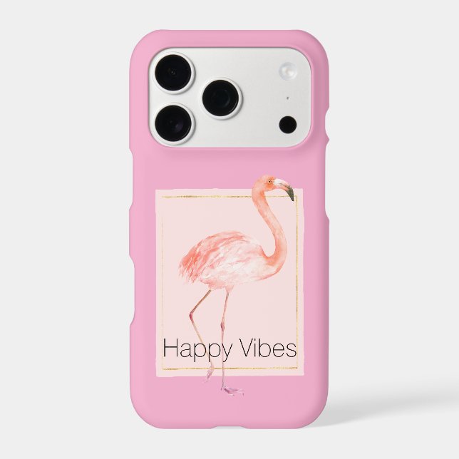 Happy Chic Pink Flamingo Case-Mate iPhone Case (Back)