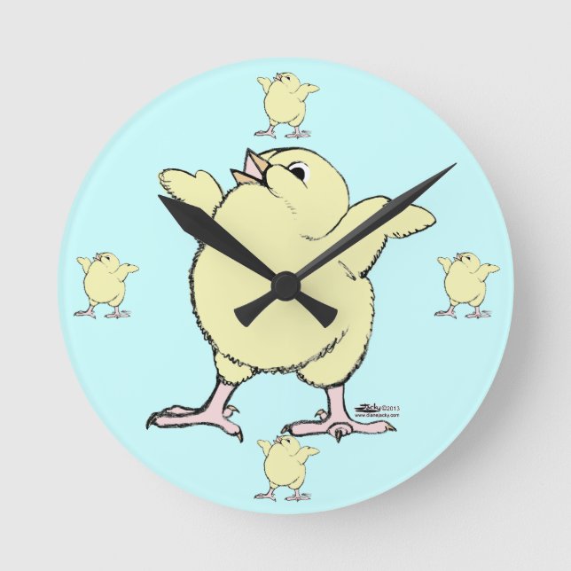 Happy Chick Round Clock (Front)
