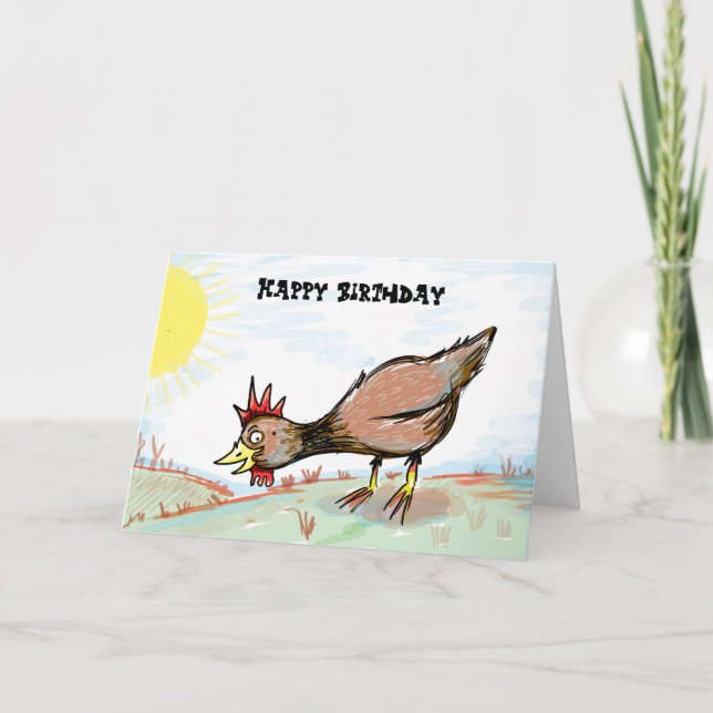 Happy Chicken Birthday Card (Front)