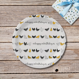 Happy Chicken Country Farm Animal Pattern Paper Plates
