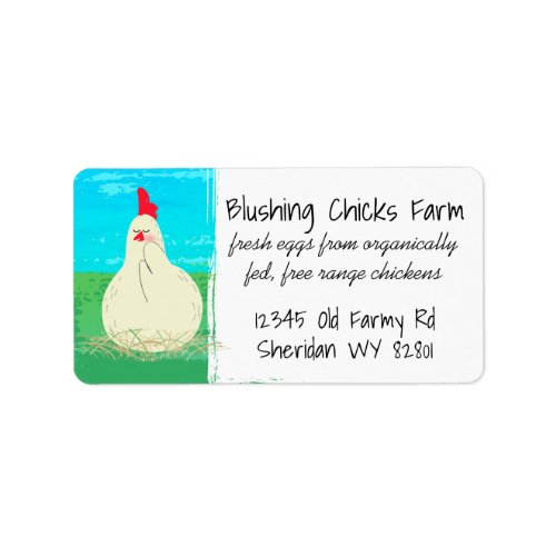 Happy chicken free range farm eggs business card label