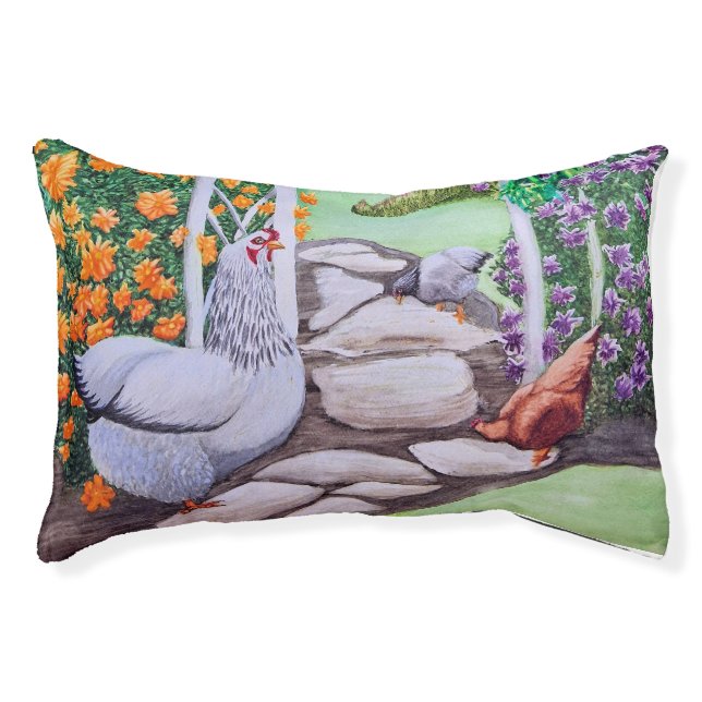 Happy Chicken Garden  Pet Bed (Front)