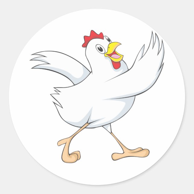 Happy Chicken Hen Classic Round Sticker (Front)