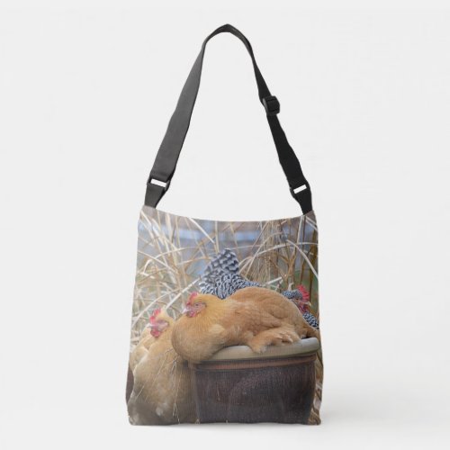 Happy Chickens And Eggs Crossbody Bag