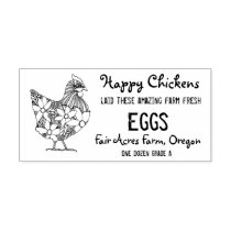 Happy Chickens Egg Carton Stamp
