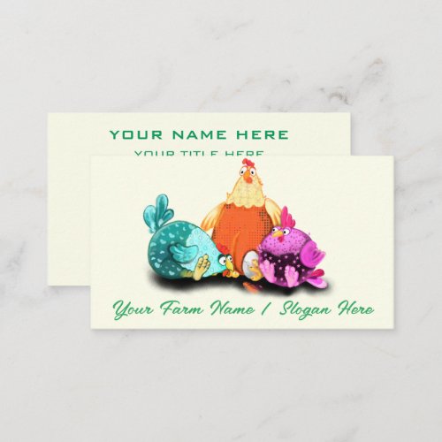 Happy Chickens Farm Funny Farmer Business Card