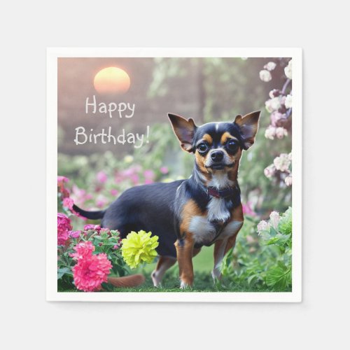 Happy Chihuahua Birthday Paper Napkins
