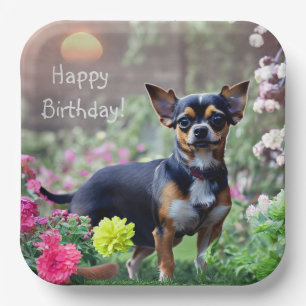 Happy Chihuahua Birthday Paper Plates