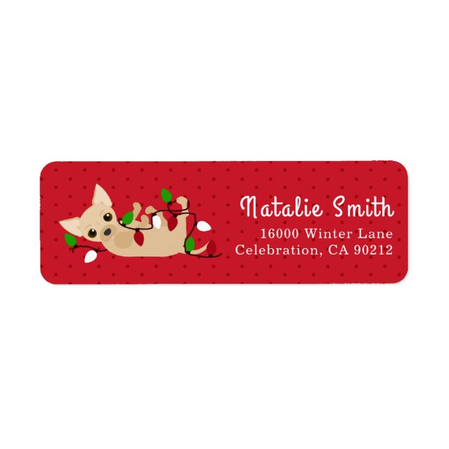 Happy Chihuahua Christmas Lights Red Label (Front)