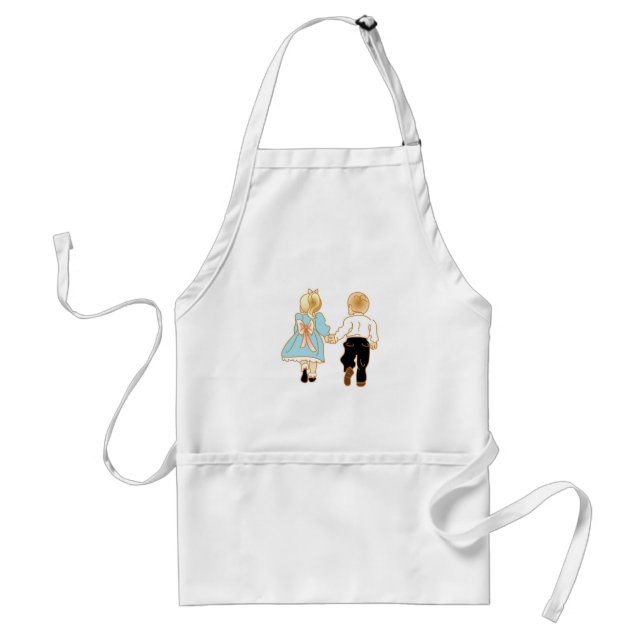 Happy Childhood Memories Holding Hands Adult Apron (Front)