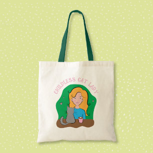 Happy Childless Cat Lady Tote Bag