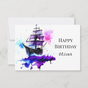 Happy Children Ahoy Pirate Birthday Card