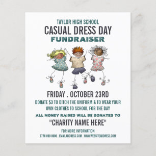 Happy Children, Casual Dress Day Fundraiser Advert Flyer