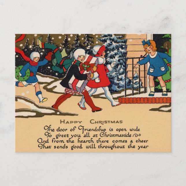 Happy Children Holiday Postcard (Front)