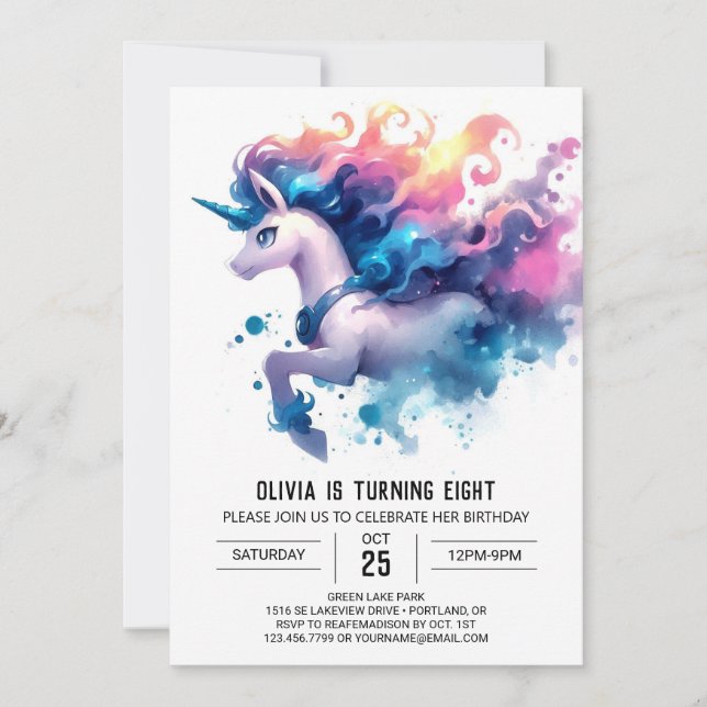 Happy Children Horse Birthday Invitation (Front)