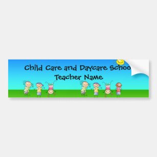 Happy Children Play in Sun, Kids Outdoors Bumper Sticker