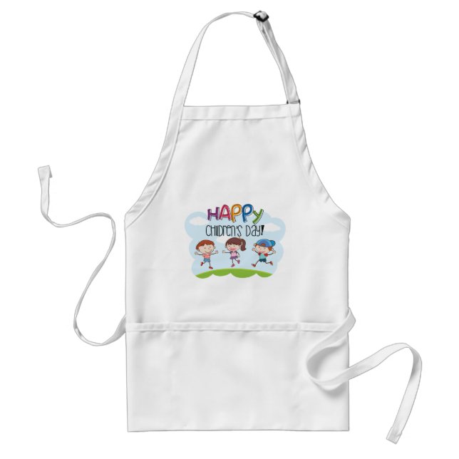 Happy Childrens Day Kids Celebration Adult Apron (Front)
