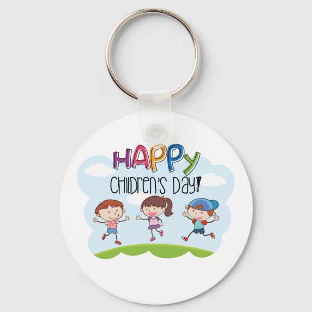 Happy Childrens Day Kids Celebration Keychain (Front)