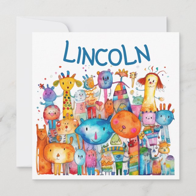 Happy Children's drawing Farm animals (Front)
