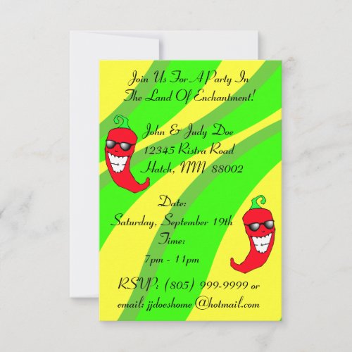 Happy Chiles Pepper Ristra Chile peppers NM themed Personalized Invites