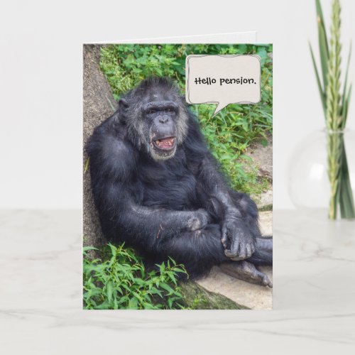 Happy Chimpanzee Retirement Card