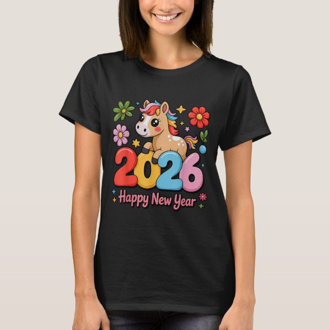 Happy Chinese Lunar New Year 2026 Year Of The Fire T-Shirt (Front)